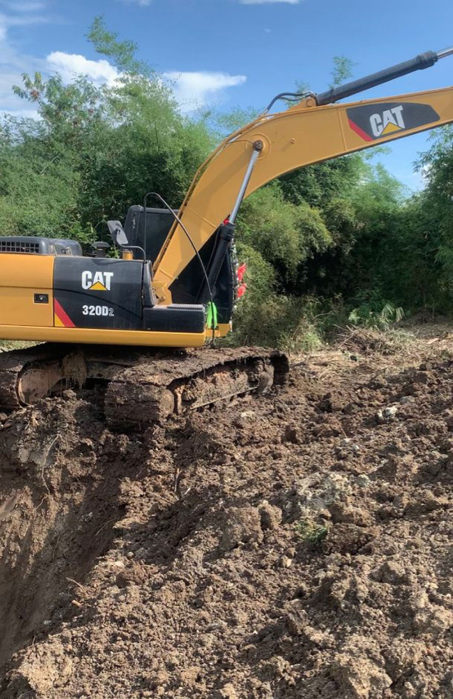 excavated site for a residential septic system